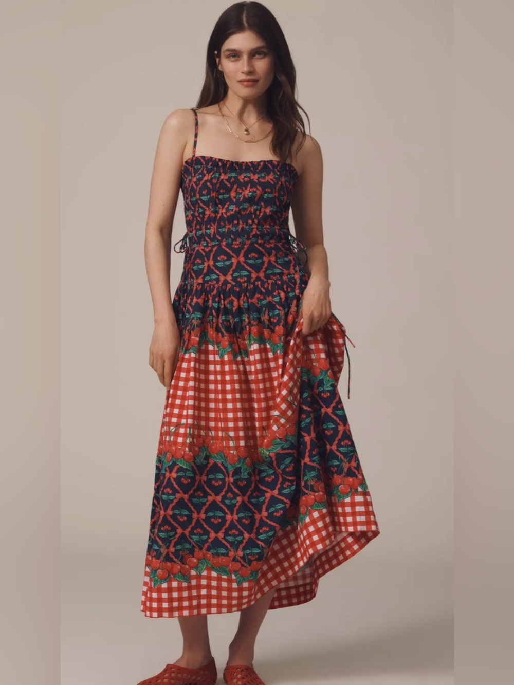 Damson Madder Kelia Midi Dress Cherry Pie